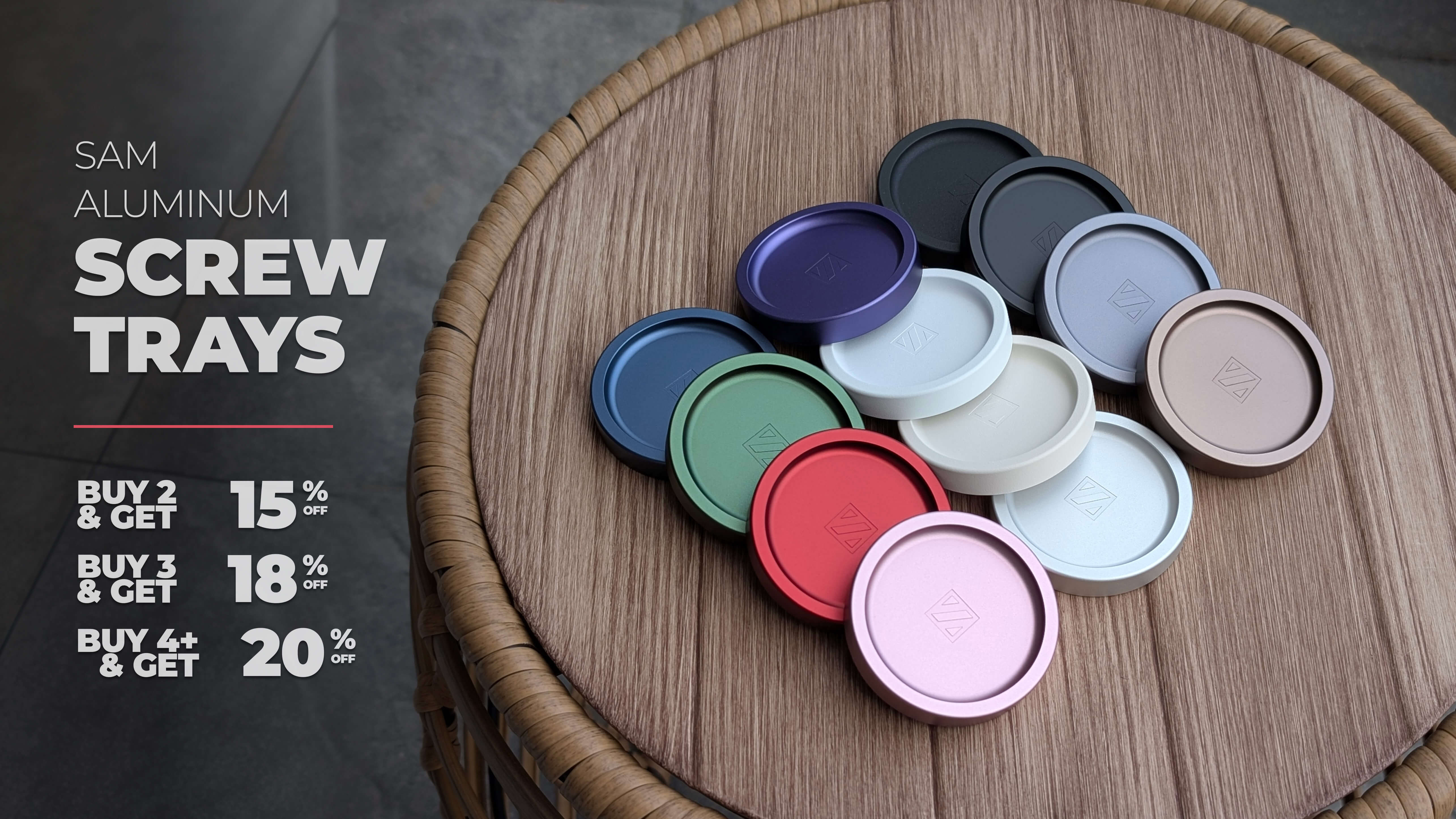 Sam Aluminum Screw Trays [In stock]