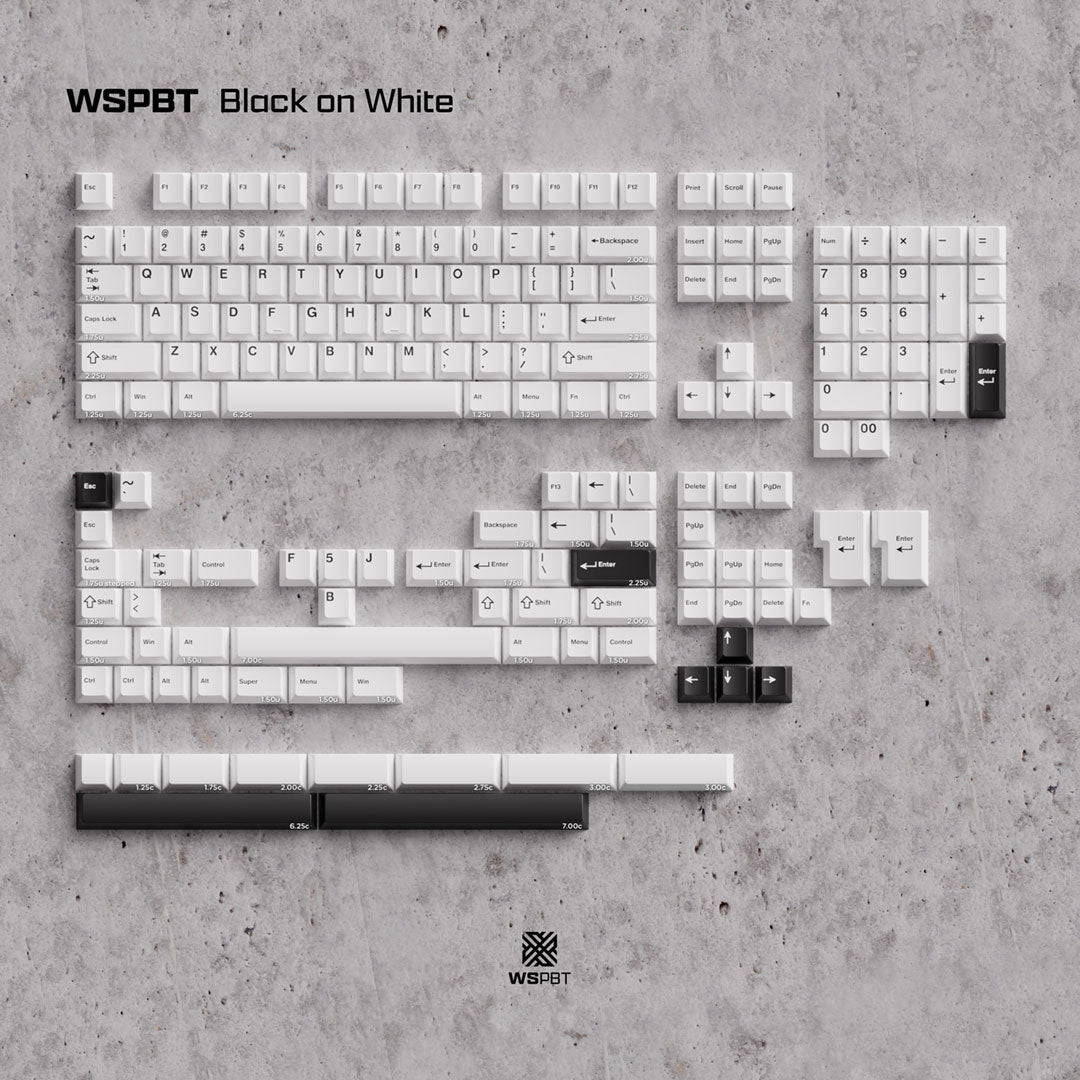 WS Black on White Keycaps - Thumbnail 2