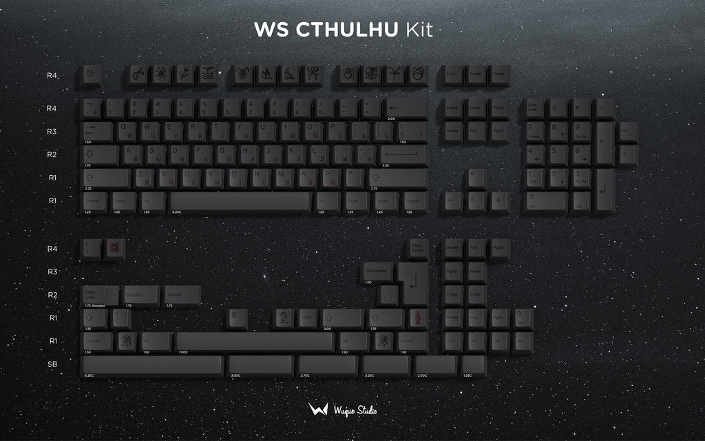WS Cthulhu Keycaps (Dye-sub) [In stock]