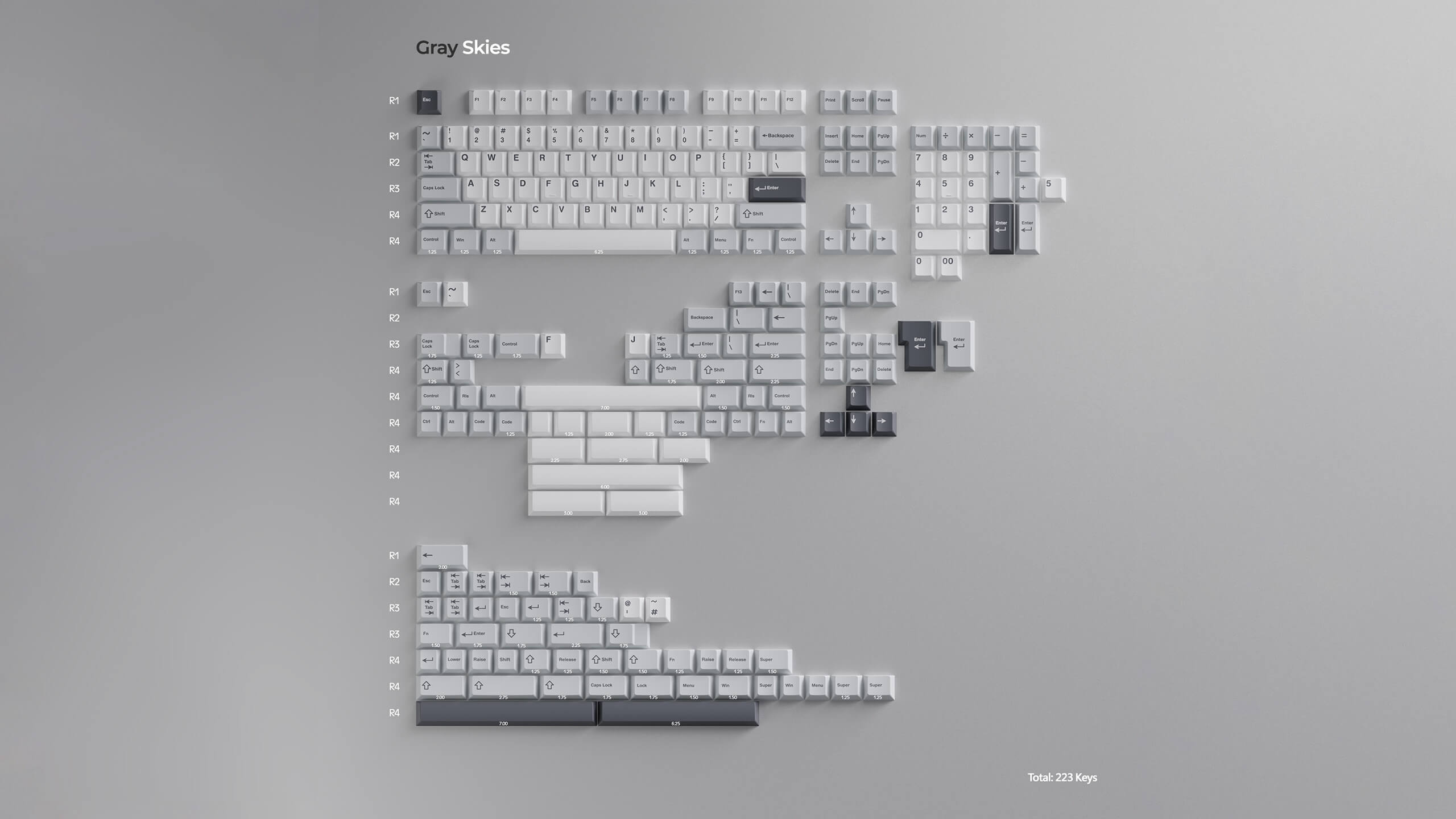 WS Gray Skies Keycaps [Pre-order]